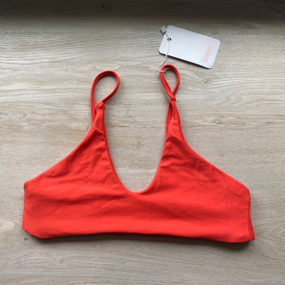 Midori Lilikoi Rowan Bikini Top Women Medium Orange Triangle